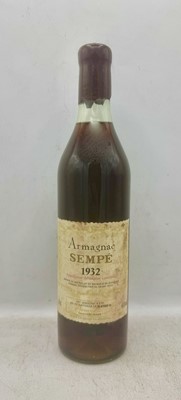 Lot 132 - 1 bottle 1932 Sempe Armagnac