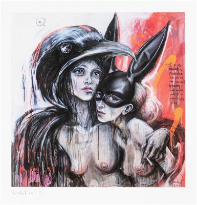 Lot 161 - Herakut (German), 'I'm As Much A Predator As You Are An Innocent Bunny', 2017