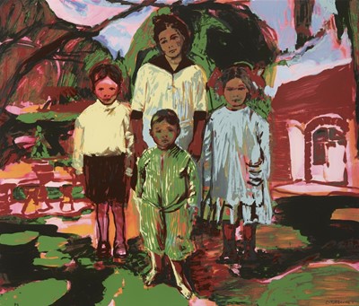 Lot 22 - Claire Tabouret (French 1981-), 'The Siblings', 2020