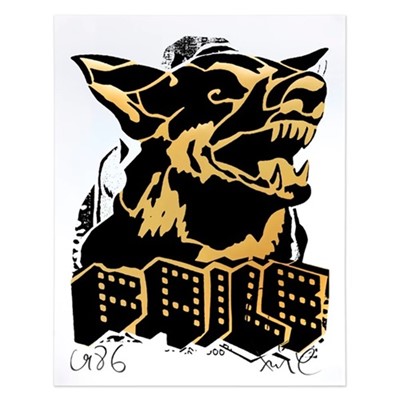 Lot 205 - Faile (Collaboration), 'Faile Dog (Gold/Black)', 2022