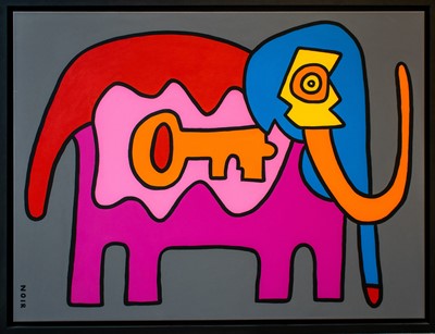 Lot 289 - Thierry Noir (French 1958-), 'Elephant', 2019