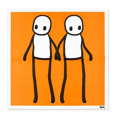 Lot 256 - Stik (British 1979-), 'Holding Hands (Orange)', 2020