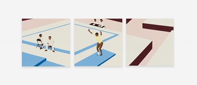 Lot 99 - Thenjiwe Niki Nkosi (American 1980-), 'Landing Triptych', 2021