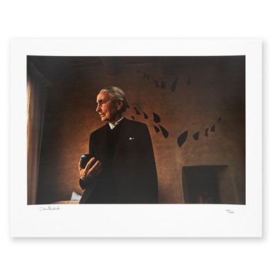 Lot 37 - Dan Budnik (American 1933-), 'Georgia O'Keeffe Holding River Stone Abiquiu, New Mexico', 1975