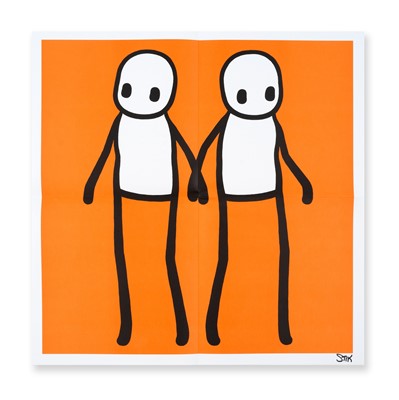 Lot 296 - Stik (British 1979-), 'Holding Hands (Orange)', 2020