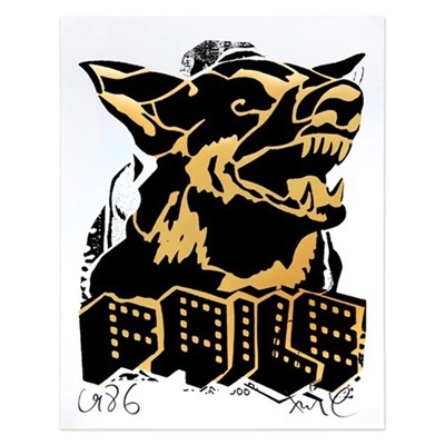 Lot 228 - Faile (Collaboration), 'Faile Dog (Gold/Black)', 2022