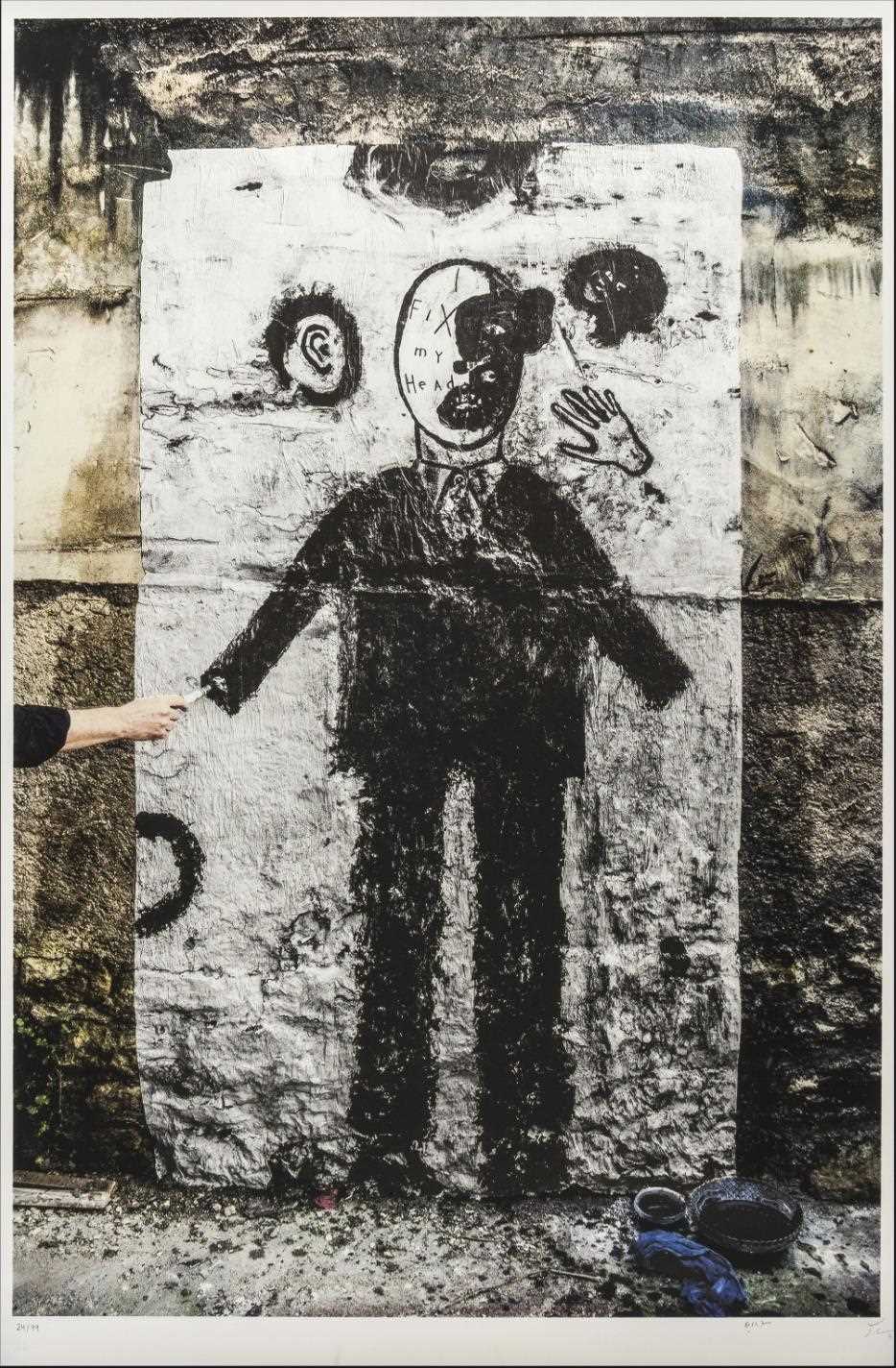 Lot 222 - JR (French 1983-) & David Lynch, 'I Fix My Head II', 2014