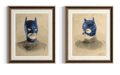 Lot 262 - Mr Brainwash (French 1966-), 'Bat Papi & Cat Nana', 2011
