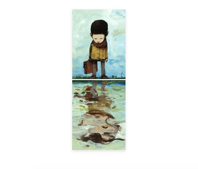 Lot 76 - Dran (French 1979-), 'R3FL3T (diptych)', 2016