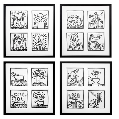 Lot 192 - Keith Haring (American 1958-1990), '16 Colouring Book Plates, from Tony Shafrazi Catalogue', 1982