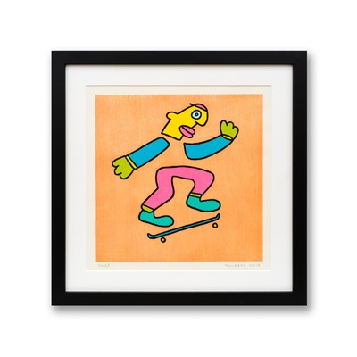 Lot 269 - Thierry Noir (French 1958-), 'Skateboarding (Orange)', 2024