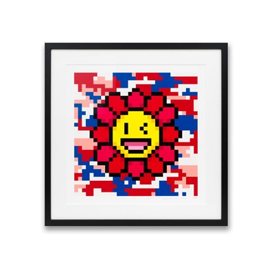 Lot 96 - Takashi Murakami (Japanese 1962-), 'Murakami Flower #4441 Warhol Camouflage', 2021