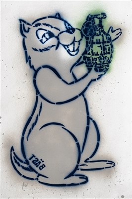 Lot 314 - BAST (American), 'Bucky', 2011, spray paint...
