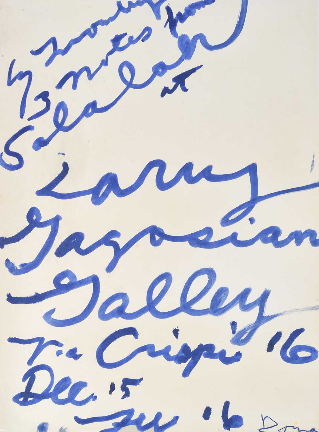 Lot 23 - Cy Twombly (American 1928-2011), 'Three Notes from Salalah Poster', 2008