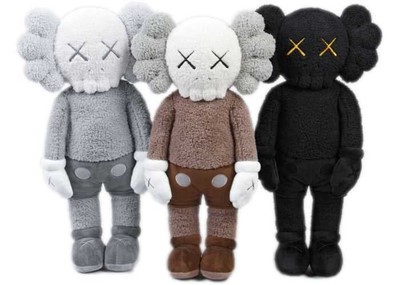 Lot 233 - Kaws (American 1974-), 'Holiday Hong Kong Plush (Black, Grey & Brown), 2019