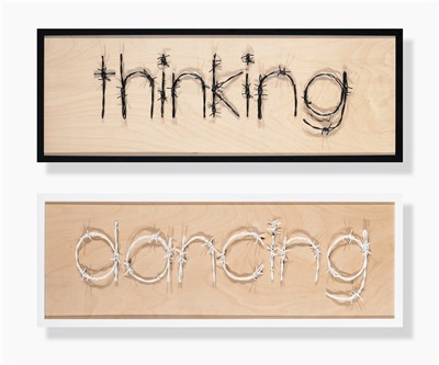 Lot 159 - Gary Mansfied (British b.1968), 'Up Here & Down There', 2019, diptych