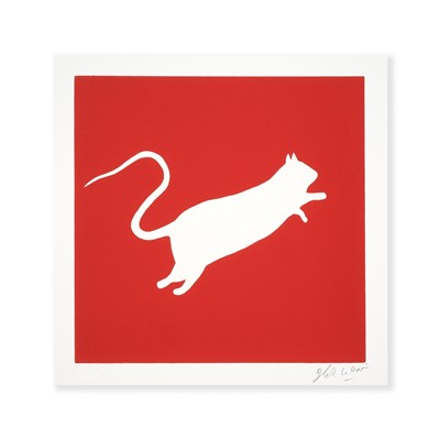 Lot 207 - Blek Le Rat (French 1951-), 'Rat (White On Red Background)', 2020