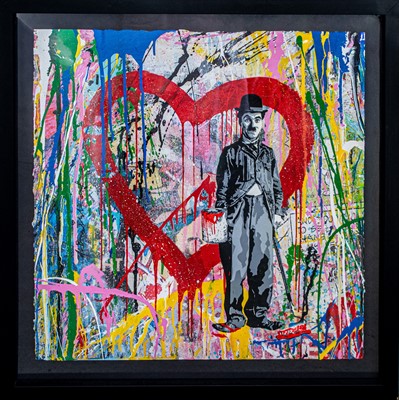 Lot 249a - Mr Brainwash (French 1966-), 'Chaplin Red Heart', 2017