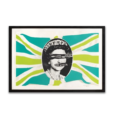 Lot 224 - Jamie Reid (British 1947-), 'God Save The Queen (Lime Green)', 1997