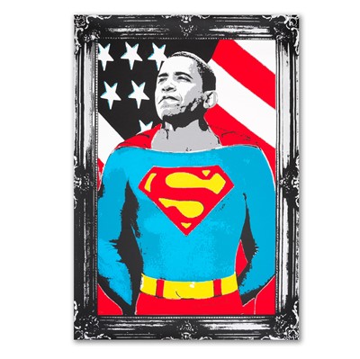 Lot 140 - Mr Brainwash (French 1966-), 'Obama Superman (Silver)', 2009