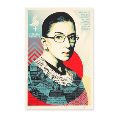Lot 260 - Shepard Fairey (American 1970-), A Champion of Justice Ruth Bader Ginsburgh (Large)', 2021
