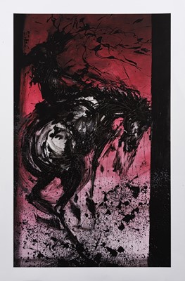 Lot 252 - Richard Hambleton (Canadian 1952-2017), 'Horse & Rider - Bucking Red', 2018