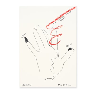 Lot 78 - Marina Abramović (Serbian 1946-), 'Unconditional Love Triptych'- Left Hand, 2023