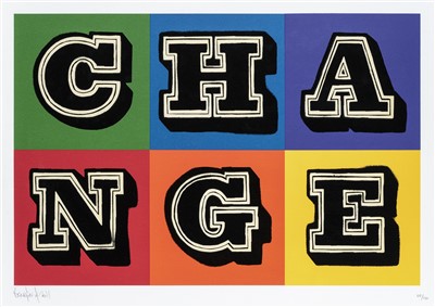 Lot 116 - Ben Eine (British b.1970), 'Change (Colour)', 2011