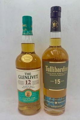 Lot 85 - 2 bottles Mixed Glenlivet and Tullibardine