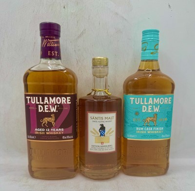 Lot 90 - 3 bottles Mixed Tullamore DEW and Sanctis Malt