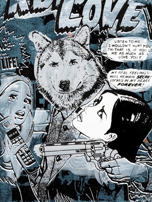 Lot 373 - Faile (Collaboration), 'Forbidden Love (Blue)', 2008