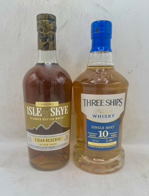Lot 136 - 2 bottles Mixed Isle of Skye and Three Ships