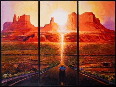 Lot 119 - Bob Dylan (American 1941-), 'Sunset in Monument Valley, from The Retrospectrum Collection', 2022