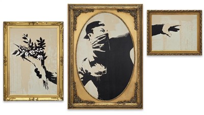 Banksy (British 1974-), 'Thrower (Grey)', 2019