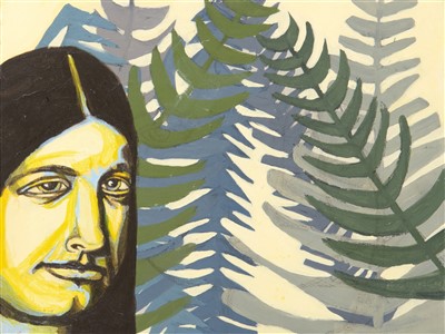 Lot 177 - Felix Berube aka Labrona (Canadian b.1972), ‘Woman With Ferns II’, 2006