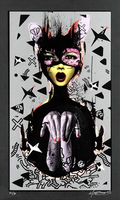 Lot 241 - Miss Bugs (British), 'Eyes Glanced At Hidden Desires (Metallic Grey)', 2011