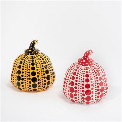 Lot 129 - Yayoi Kusama (Japanese b.1929), ‘Pumpkin (Yellow & Black and Red & White)’, 2016