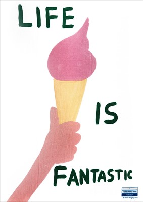 Lot 51 - David Shrigley (British b.1968), 'Life Is Fantastic (Tea Towel)', 2015