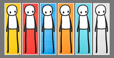 Lot 408 - Stik (British b.1979) ‘Standing Figure (Book) (Red, Blue, Yellow, Orange, Teal & Grey)’, 2015