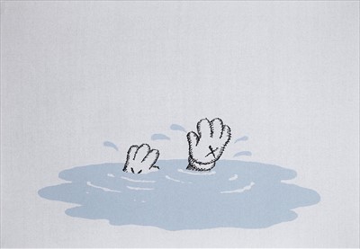 Lot 94 - Kaws (American b.1974), 'Cashmere Blanket (Blue)', 2019