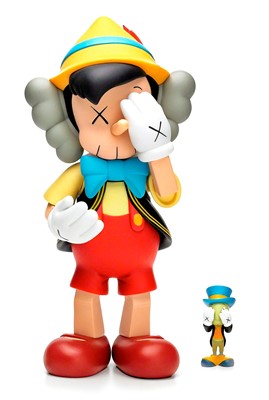 Lot 123 - Kaws (American 1974-)', Pinocchio & Jiminy Cricket', 2010