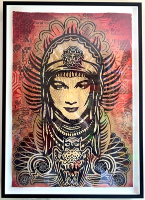 Lot 155 - Shepard Fairey (American 1970-), 'Peace Goddess', 2007