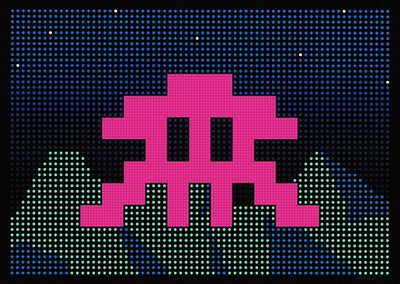 Lot 106 - Invader (French 1969-),  'L.E.D.', 2017
