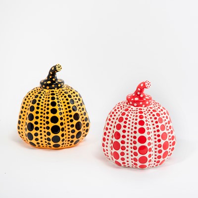 Lot 55 - Yayoi Kusama (Japanese 1929-), ‘Pumpkin (Yellow & Black and Red & White)’, 2016