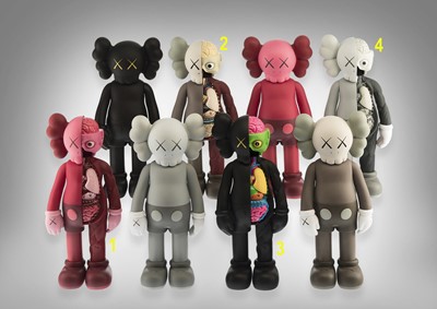 Lot 140 - Kaws (American 1974-), 'Kaws Companion (Flayed; Black, Brown, Grey & Blush)'