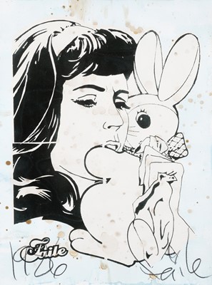 Lot 101 - Faile  (Collaboration), 'Bunny Girl (Blue)', 2006