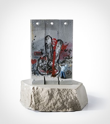 Lot 73 - Banksy (British 1974 -), Walled Off Hotel - Three Part Souvenir Wall Section (Peace)
