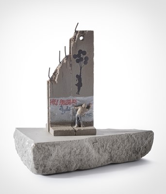 Lot 81 - Banksy (British 1974 -), Walled Off Hotel - Two Part Souvenir Wall Section (Girl With Balloons)