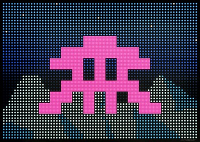 Lot 123 - Invader, (French 1969-), 'L.E.D.', 2017