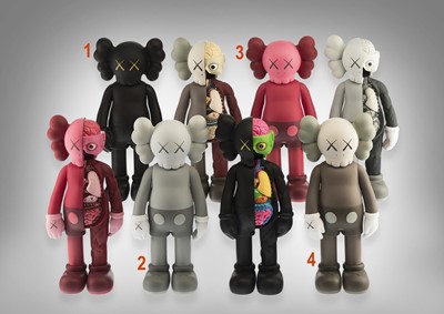 Lot 130 - Kaws (American 1974-), 'Kaws Companion (Black, Brown, Grey & Blush)' (4 works)